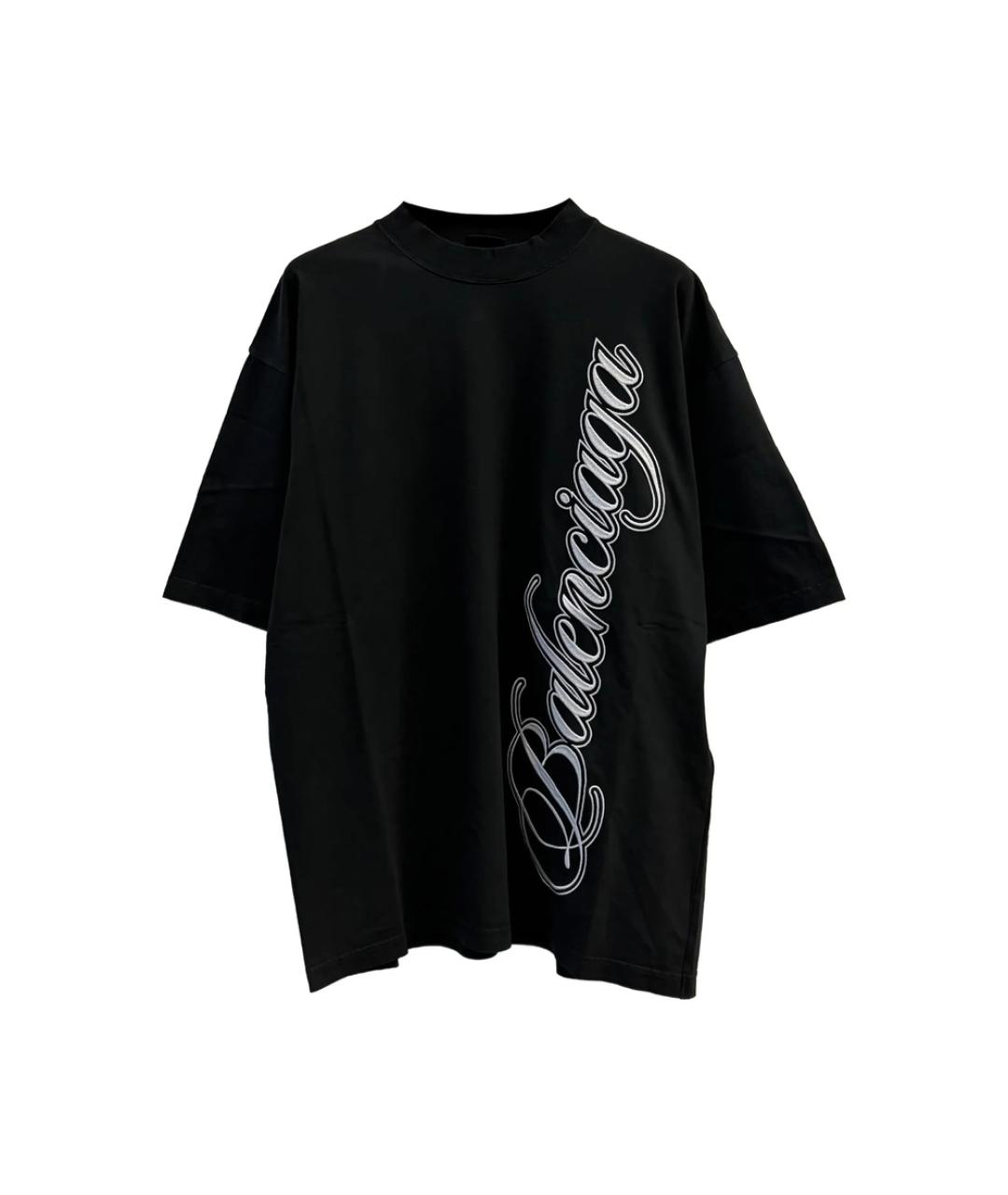 BALENCIAGA Черная хлопковая футболка, фото 1