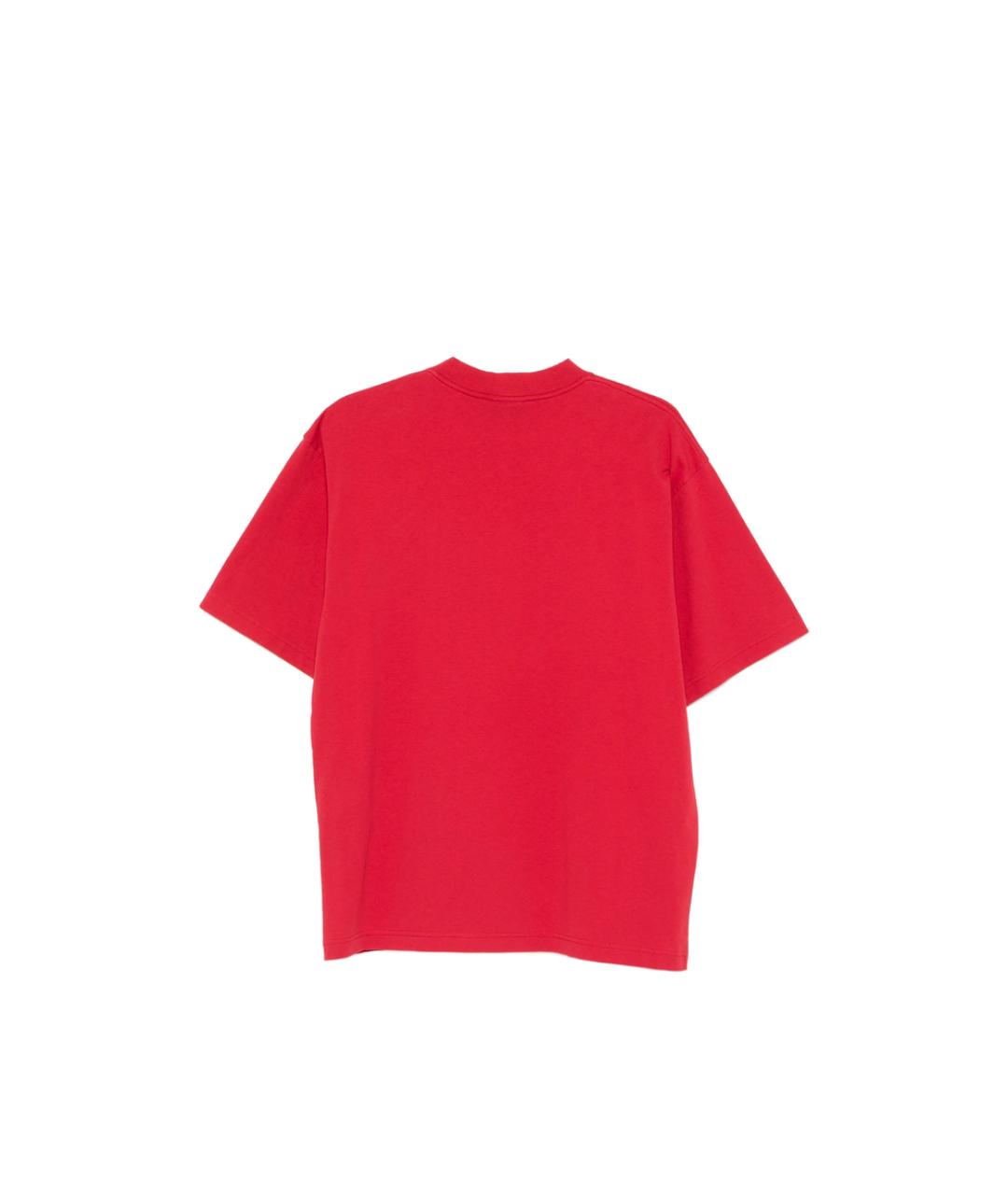 BALENCIAGA Красная хлопковая футболка, фото 2