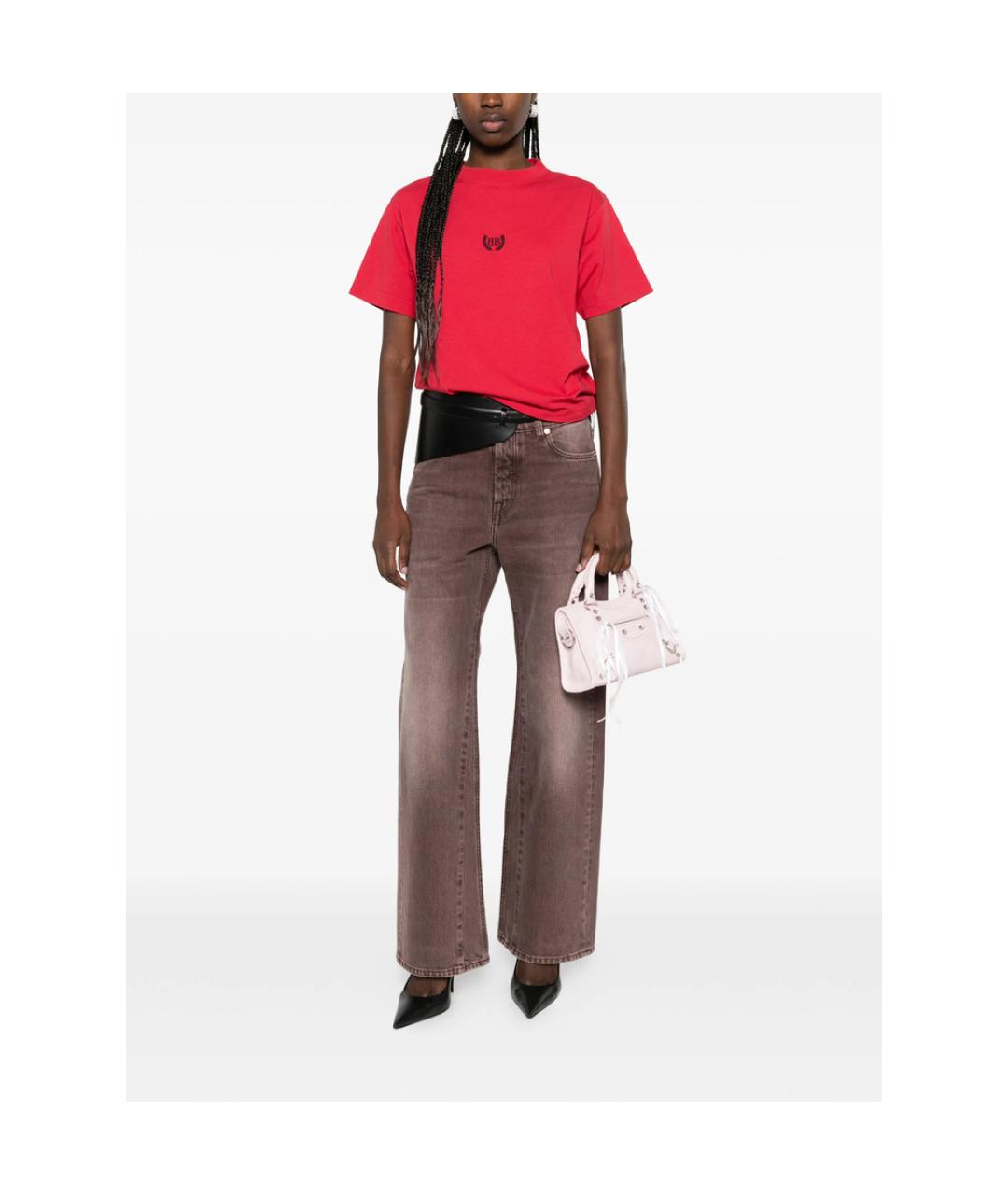 BALENCIAGA Красная полиэстеровая футболка, фото 2