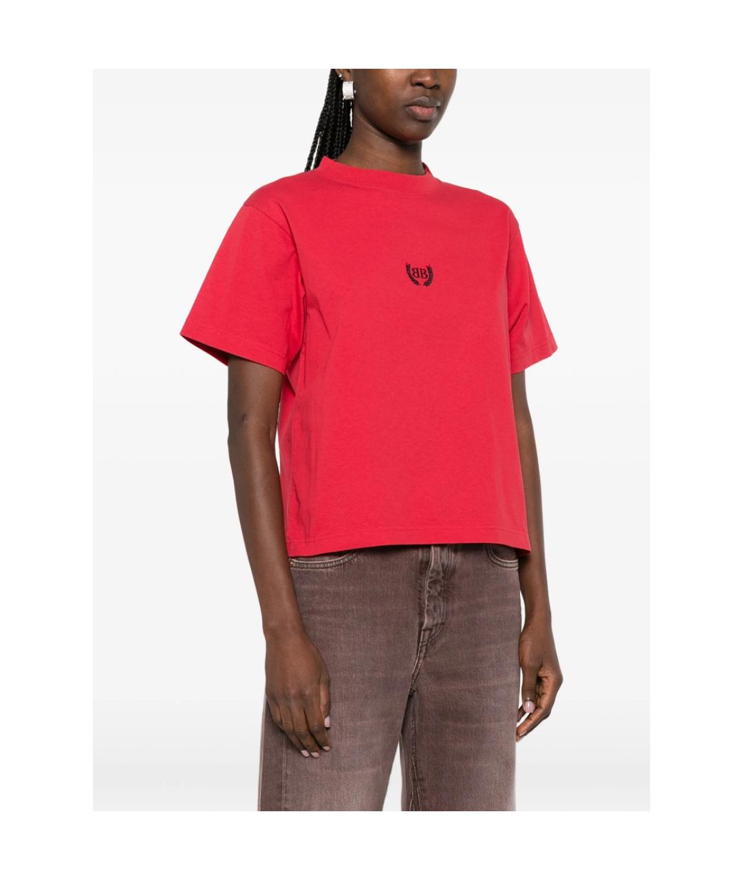 BALENCIAGA Красная полиэстеровая футболка, фото 3