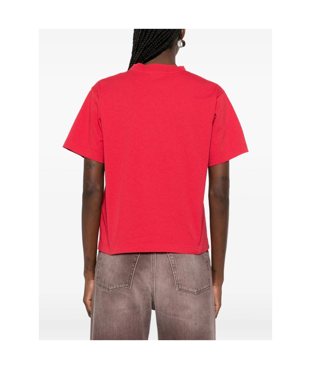 BALENCIAGA Красная полиэстеровая футболка, фото 5