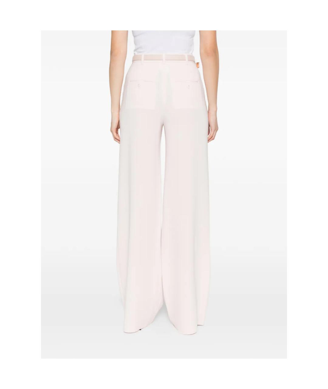 MAX MARA STUDIO Розовые полиэстеровые прямые брюки, фото 1
