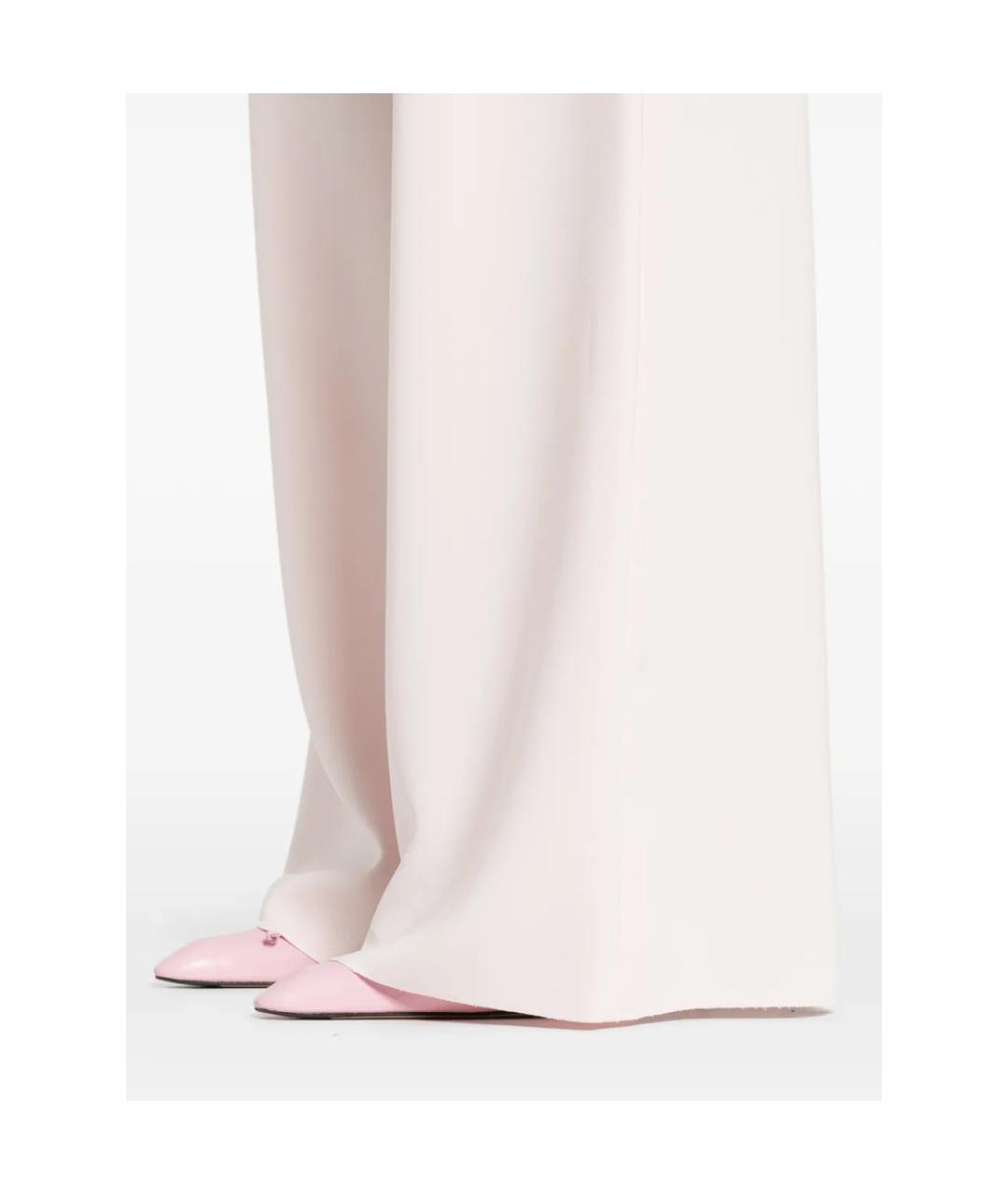 MAX MARA STUDIO Розовые полиэстеровые прямые брюки, фото 5