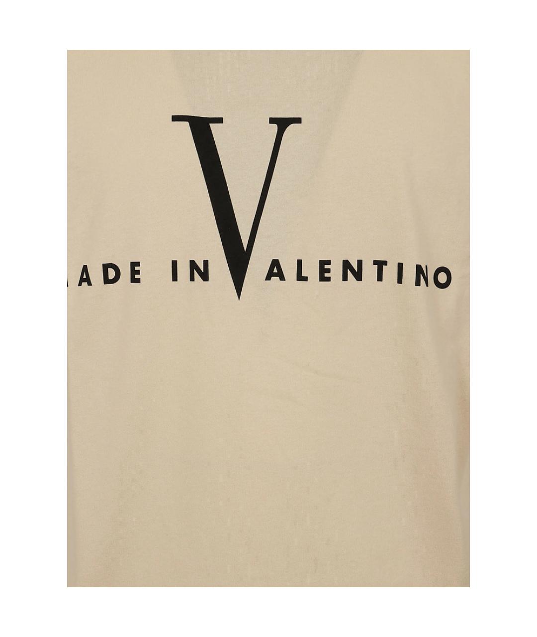 VALENTINO Бежевая хлопковая футболка, фото 4