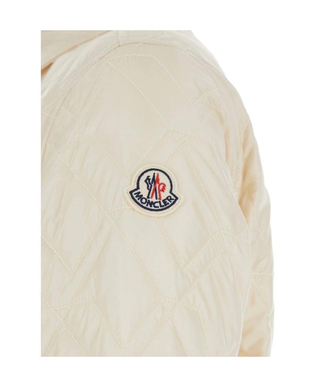 MONCLER Белая полиэстеровая куртка, фото 2