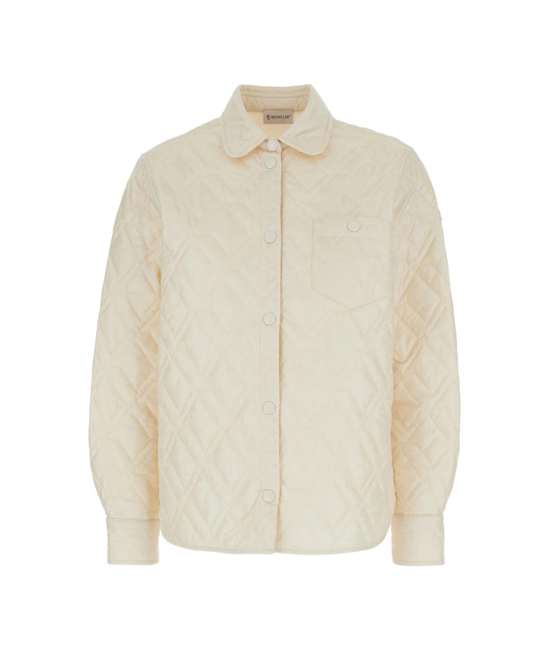 MONCLER Белая полиэстеровая куртка, фото 1