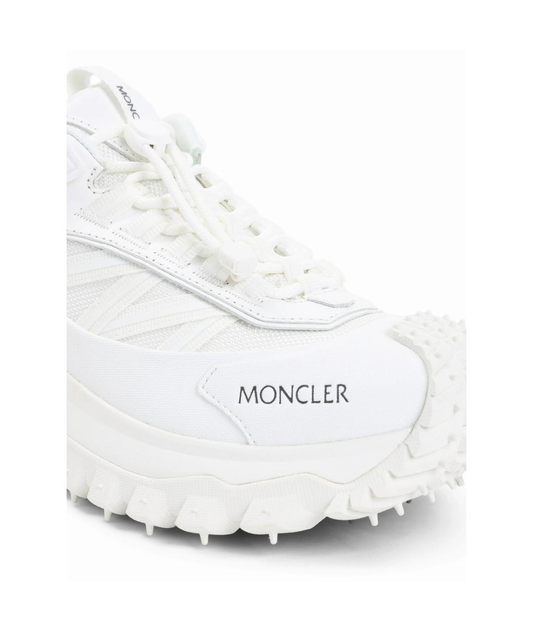 MONCLER Белые текстильные кроссовки, фото 4