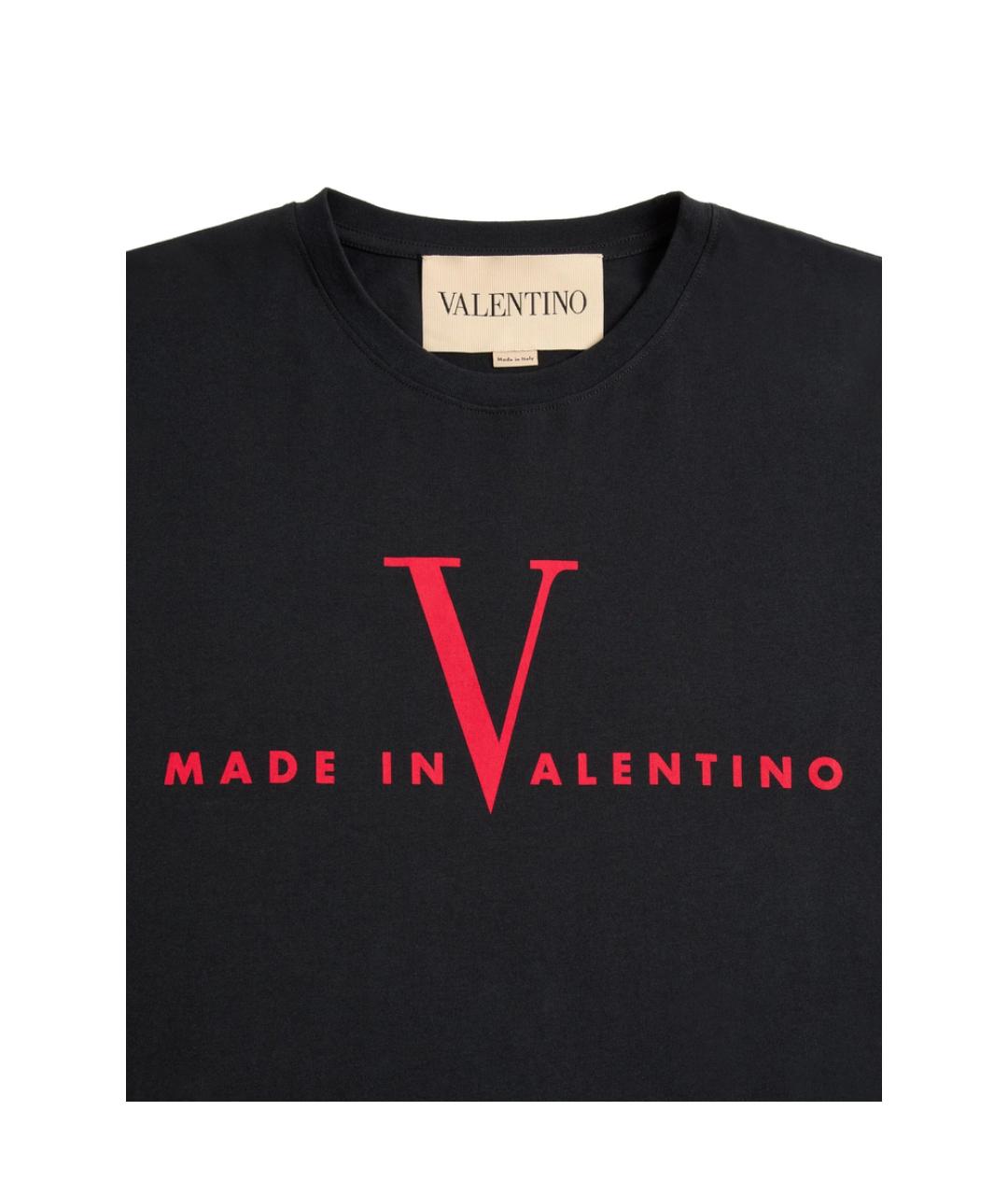 VALENTINO Черная хлопковая футболка, фото 2