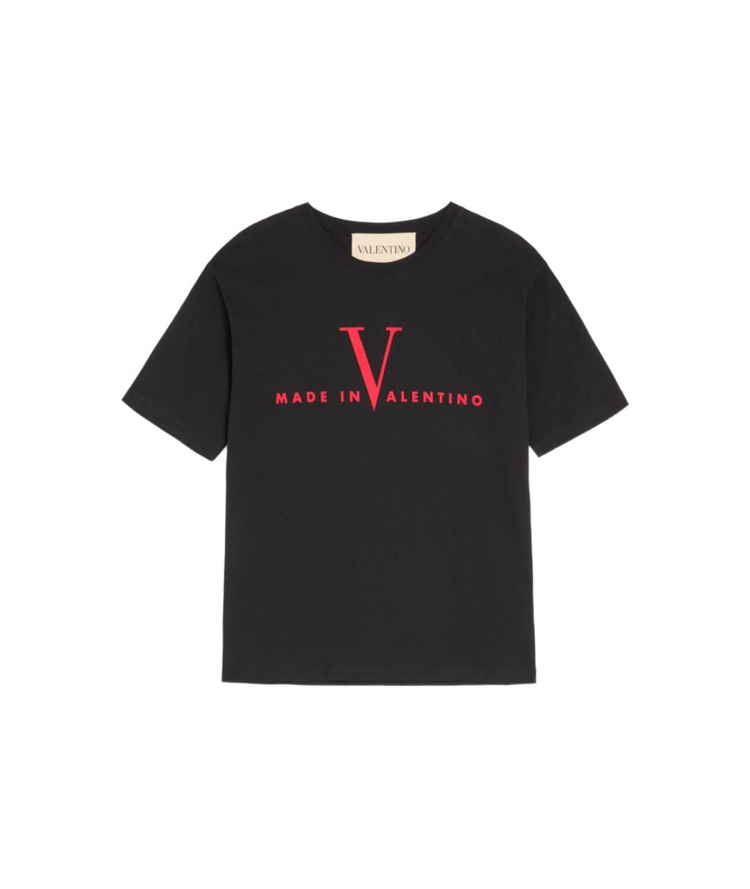 VALENTINO Черная хлопковая футболка, фото 1