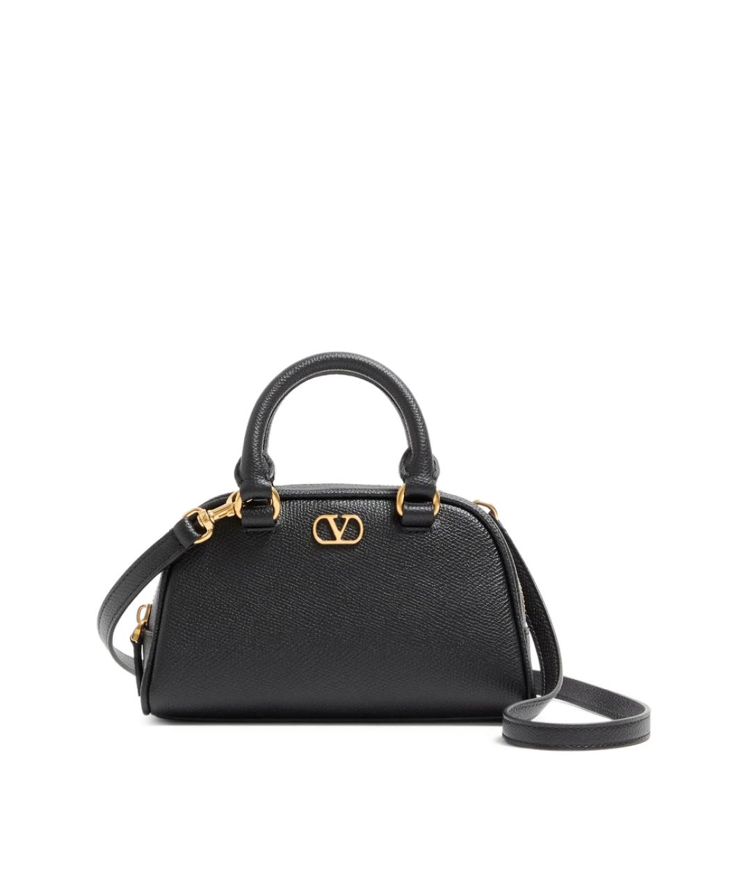 VALENTINO Черная кожаная сумка тоут, фото 1