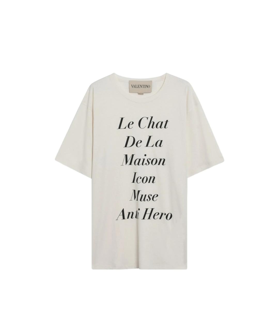 VALENTINO Бежевая хлопковая футболка, фото 1