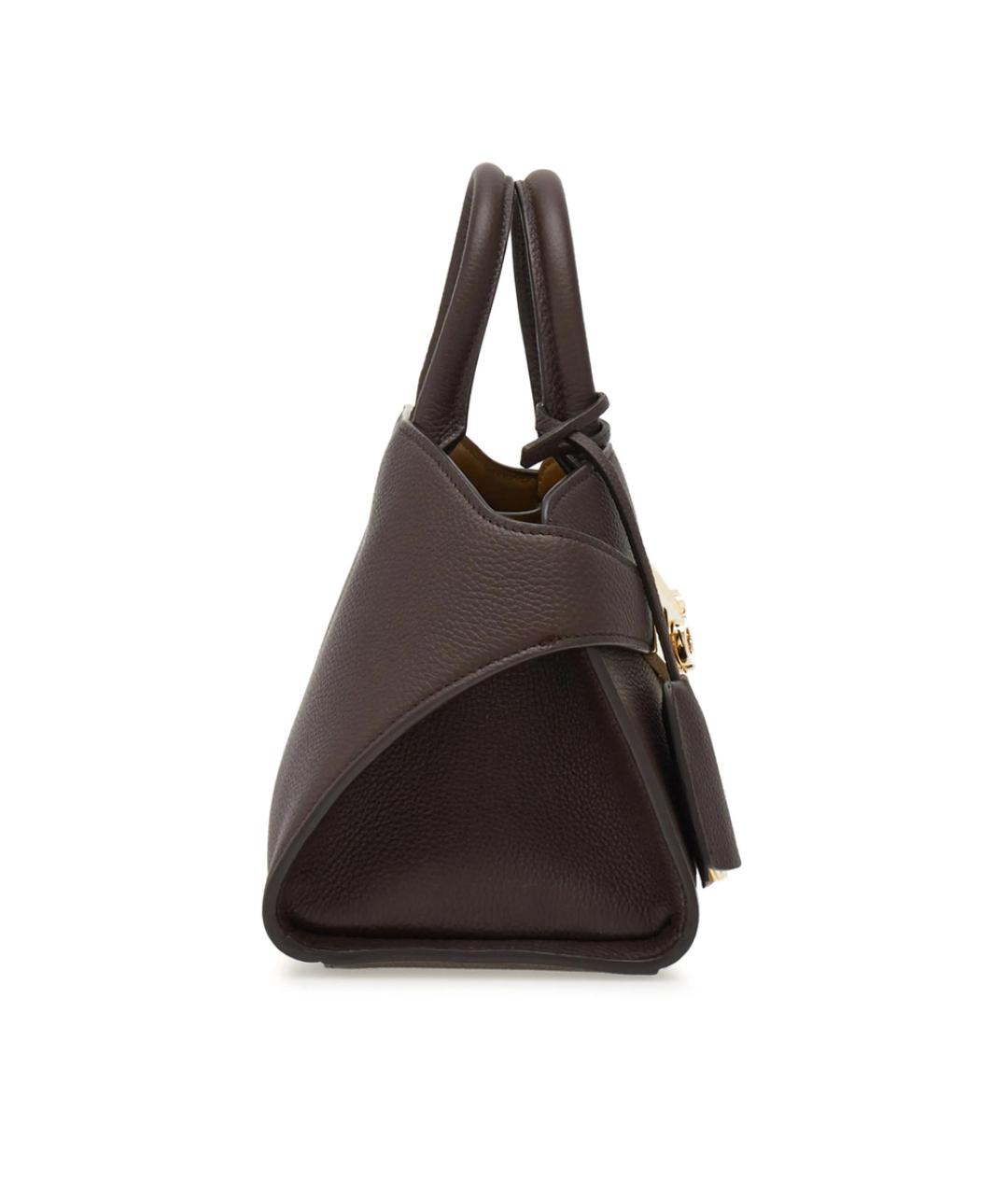 FERRAGAMO Коричневая кожаная сумка с короткими ручками, фото 2