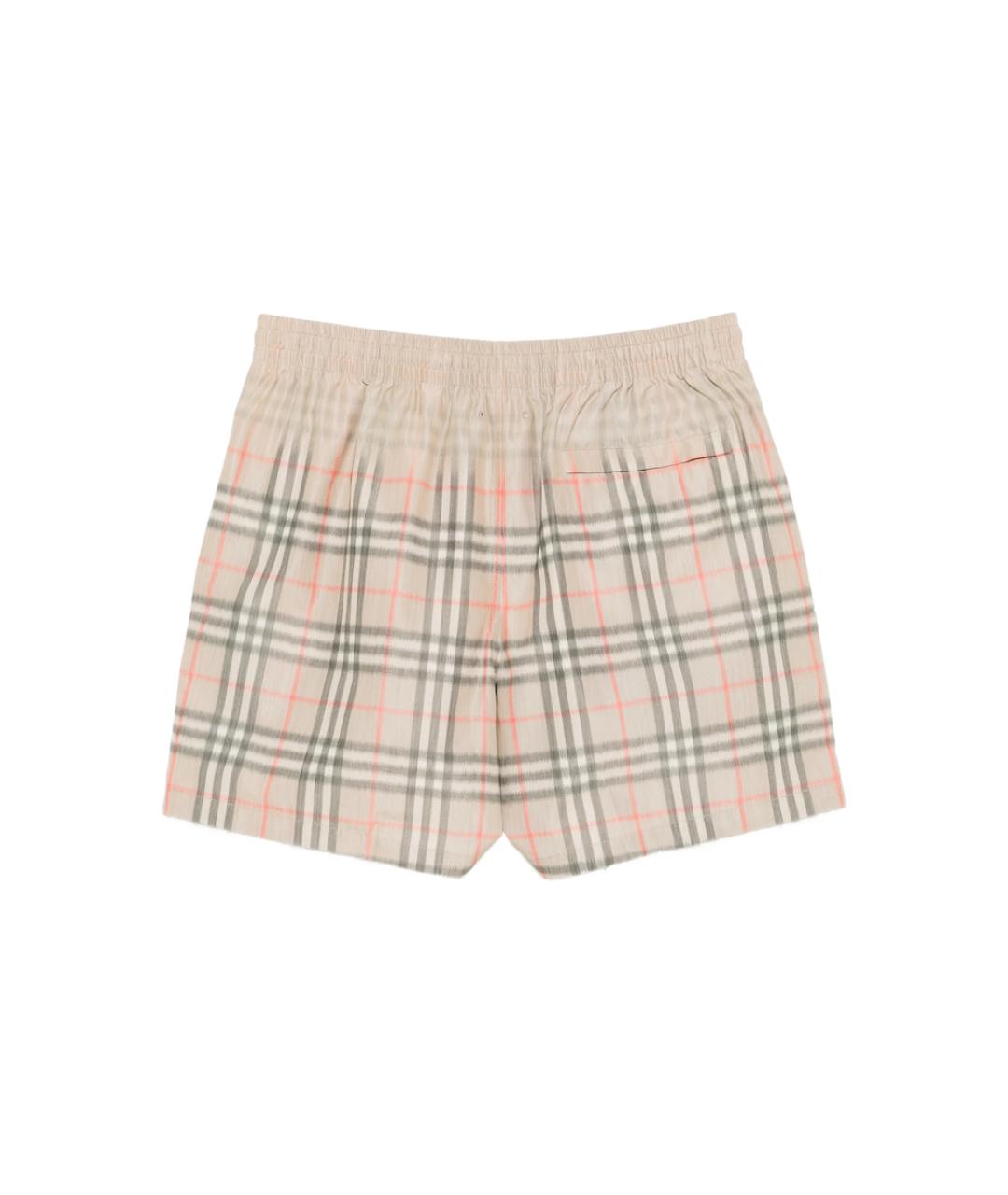 BURBERRY Бежевые полиэстеровые шорты, фото 3