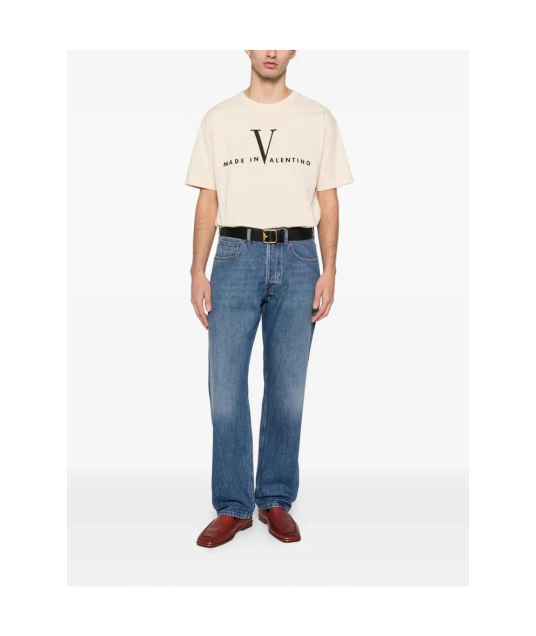 VALENTINO Синие хлопковые прямые джинсы, фото 3
