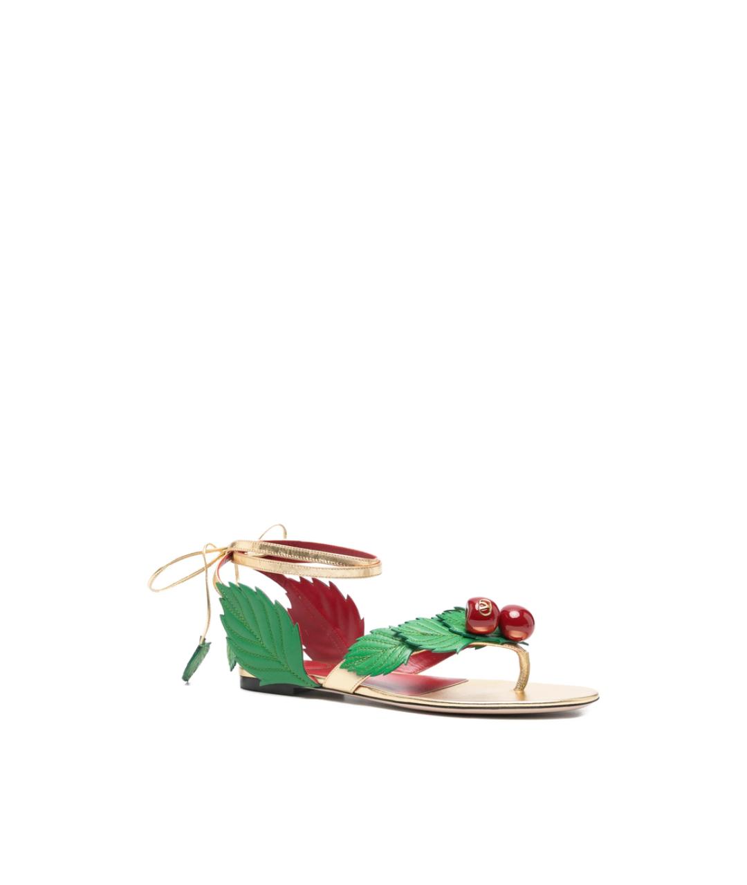 VALENTINO Золотые кожаные туфли, фото 4