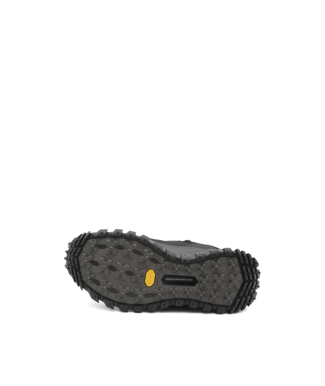 MONCLER Черные текстильные низкие кроссовки / кеды, фото 4