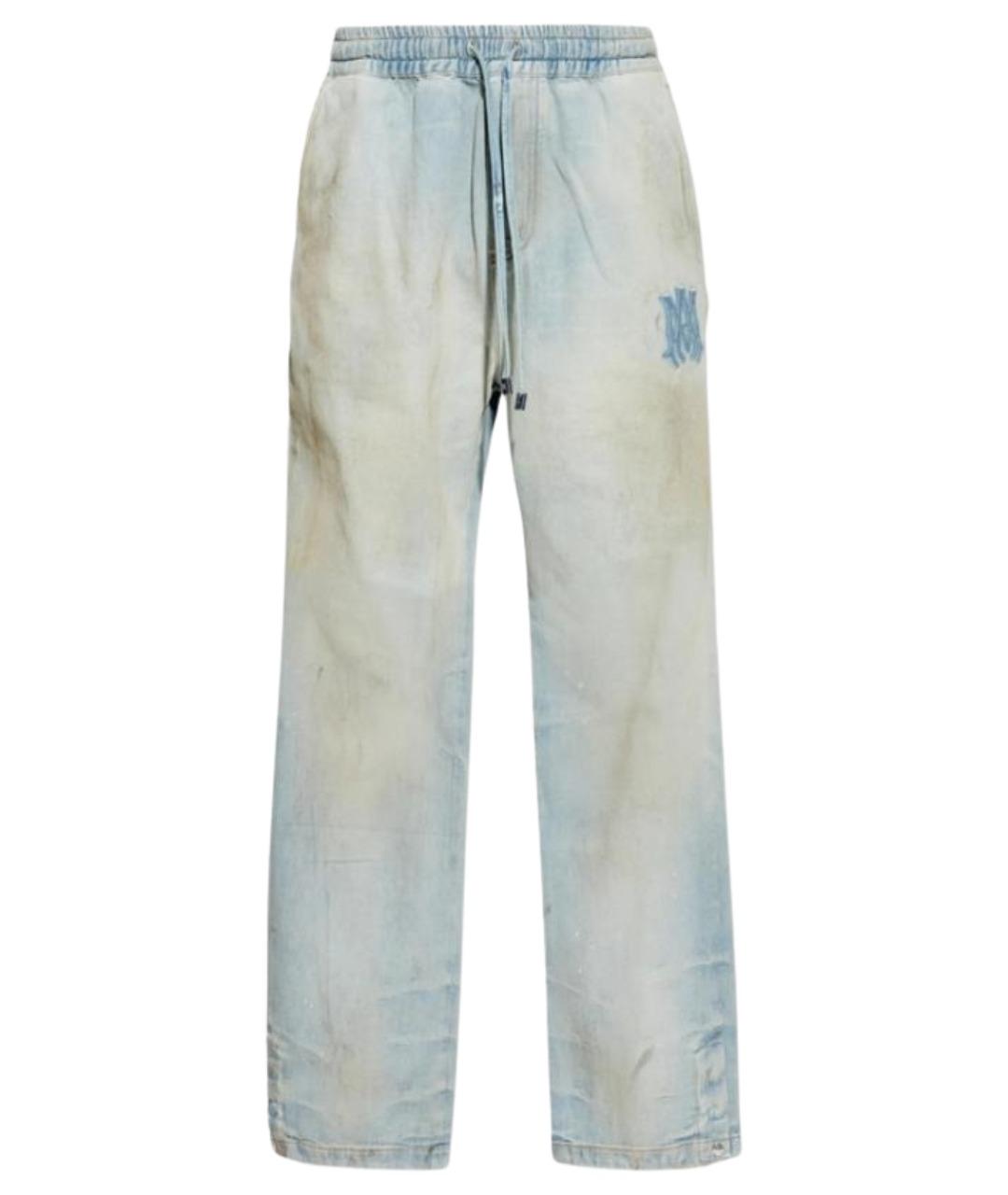 AMIRI Голубые хлопковые прямые джинсы, фото 1