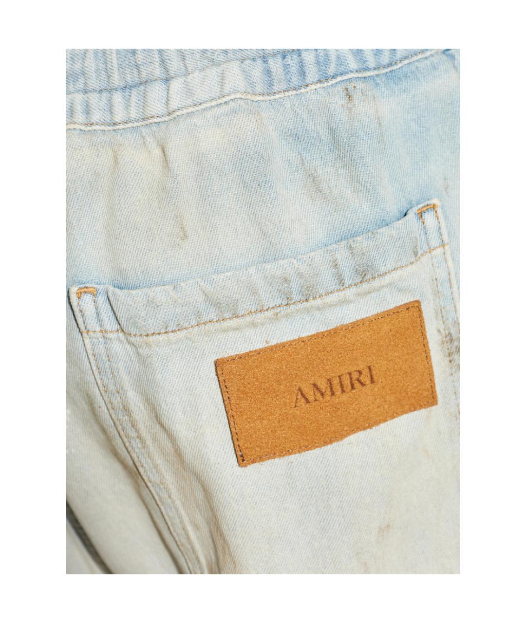 AMIRI Голубые хлопковые прямые джинсы, фото 5