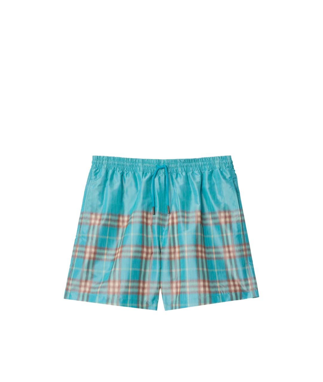 BURBERRY Синие полиэстеровые шорты, фото 1