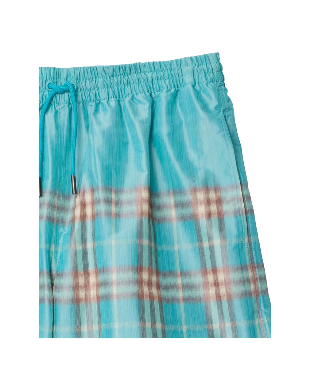 BURBERRY Синие полиэстеровые шорты, фото 2