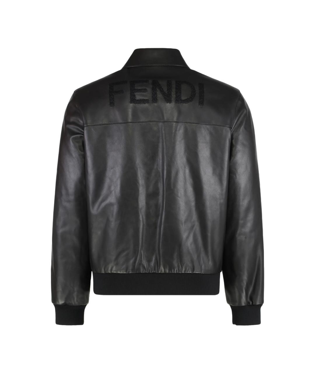 FENDI Черная кожаная куртка, фото 2