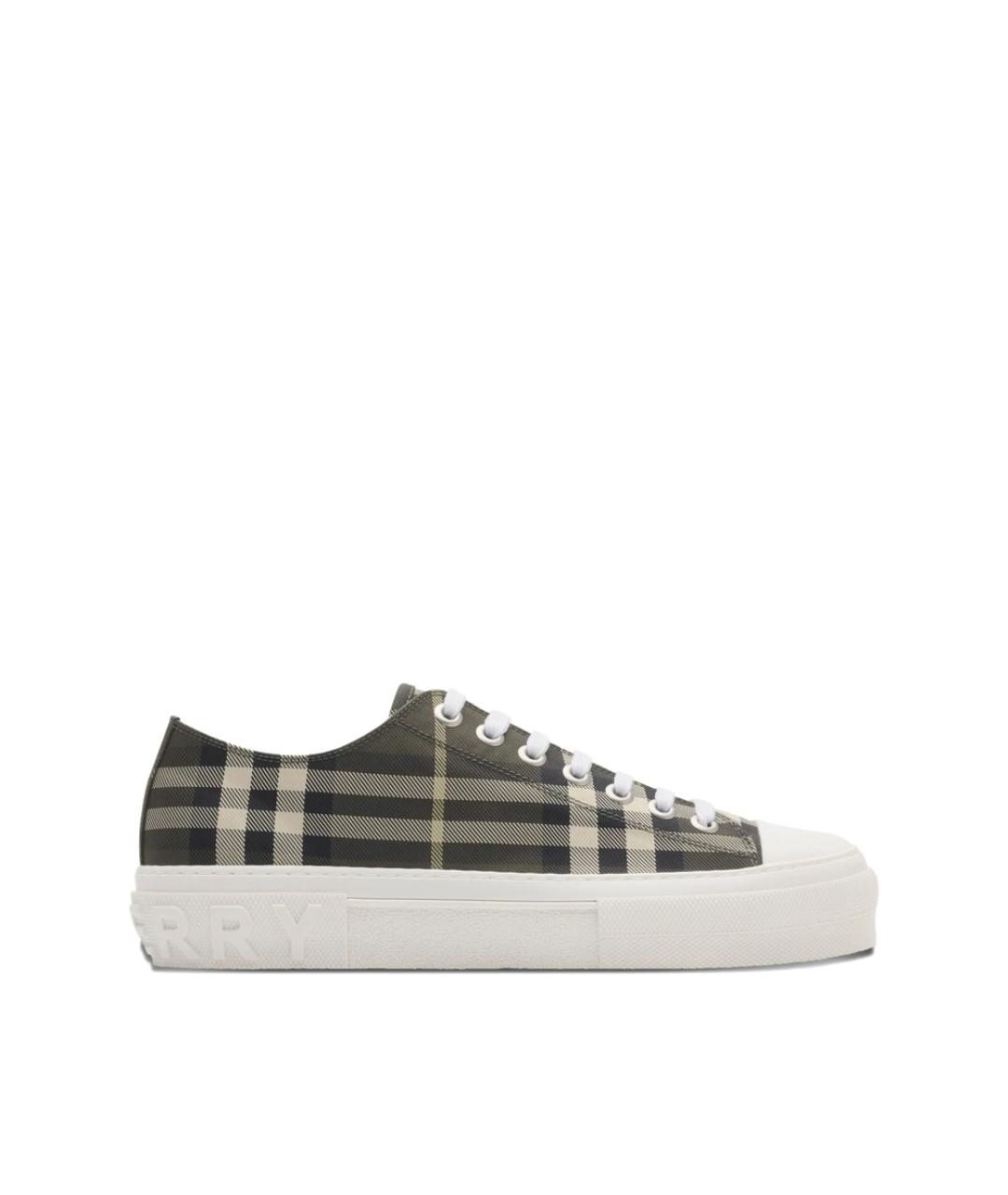 BURBERRY Коричневые синтетические низкие кроссовки / кеды, фото 1