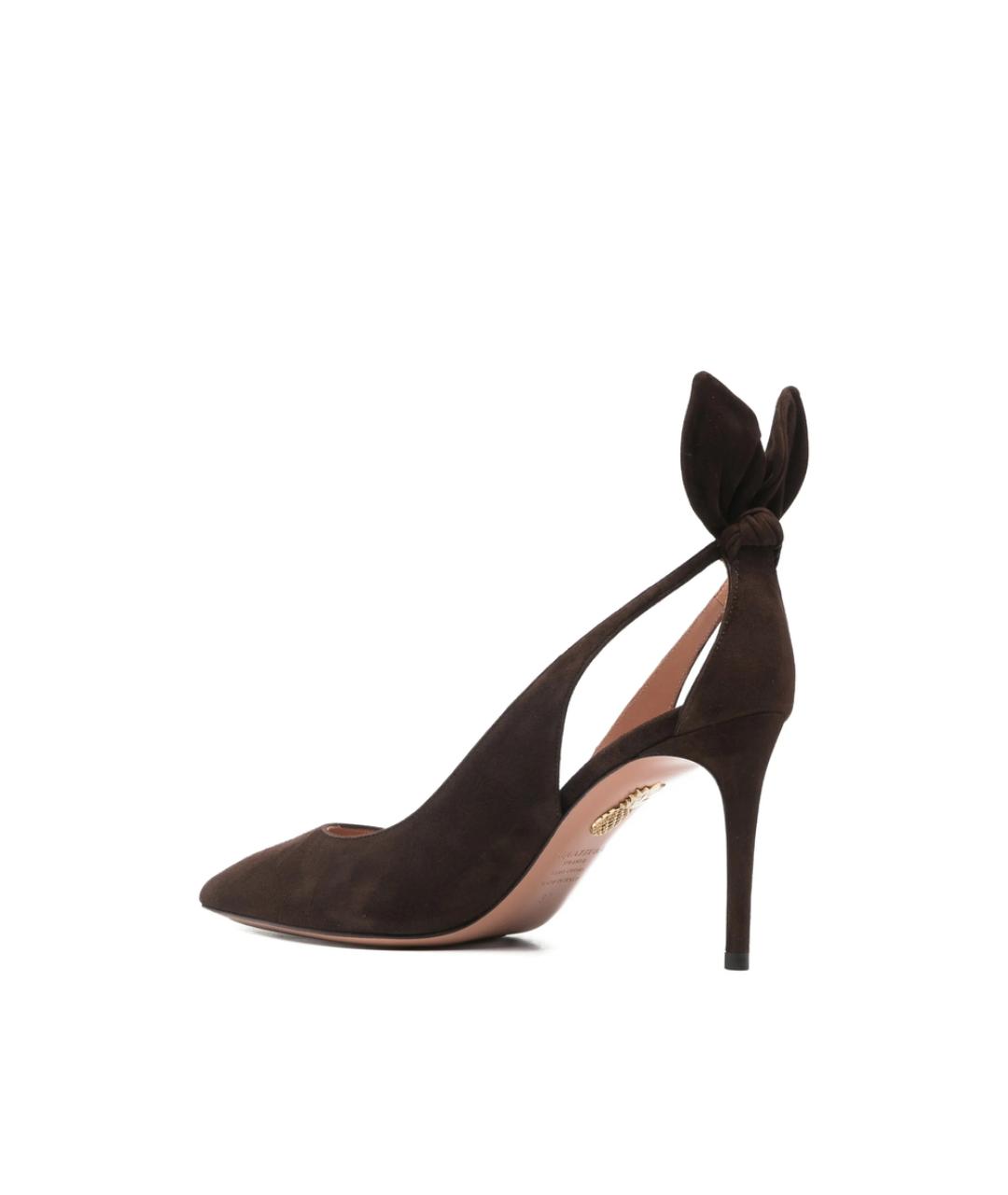 AQUAZZURA Коричневые кожаные туфли, фото 2