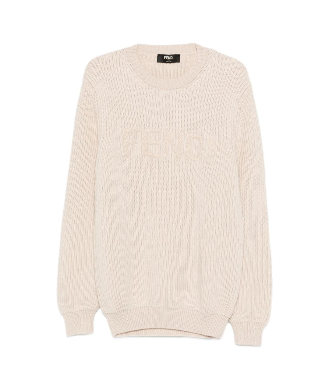 FENDI Бежевый шерстяной джемпер / свитер, фото 1