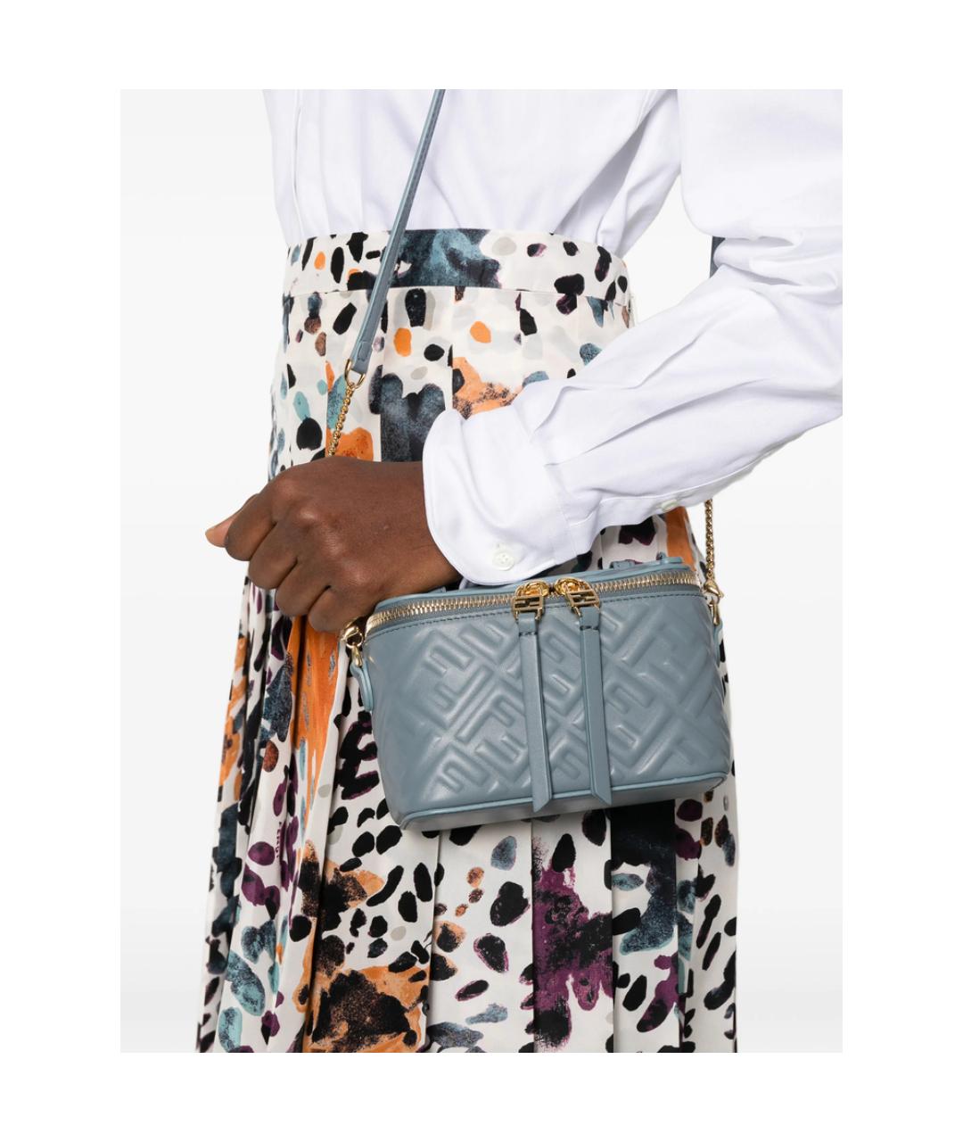 FENDI Голубая кожаная сумка через плечо, фото 2