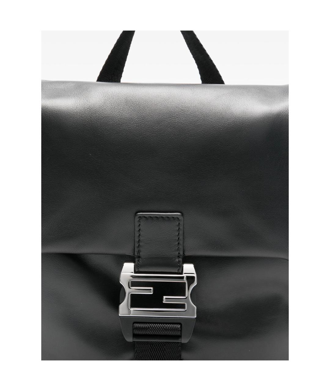 FENDI Черная кожаная сумка на плечо, фото 4