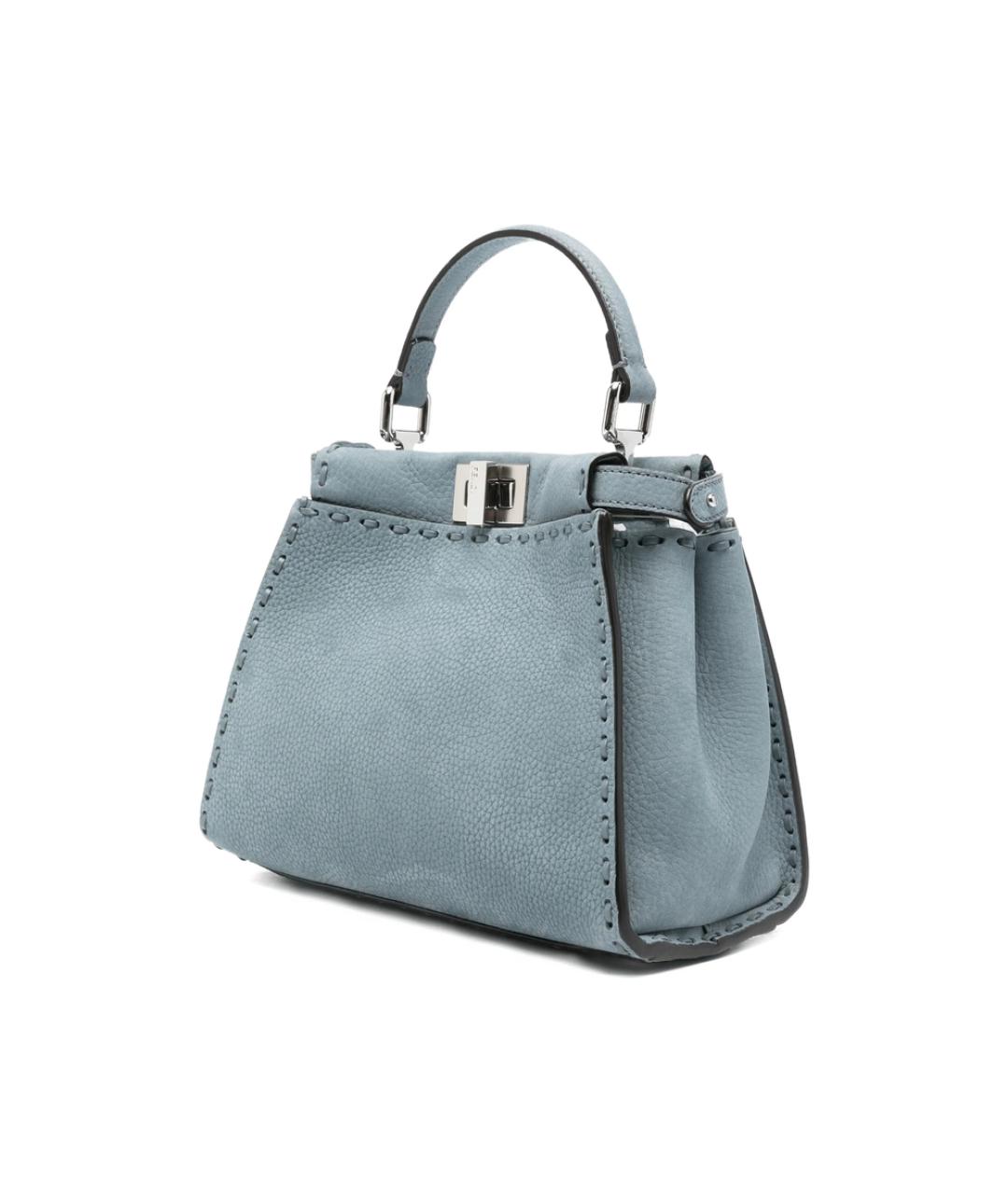 FENDI Голубая кожаная сумка тоут, фото 4