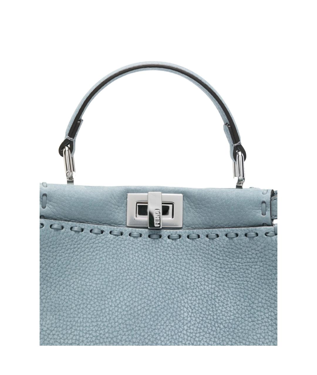 FENDI Голубая кожаная сумка тоут, фото 2