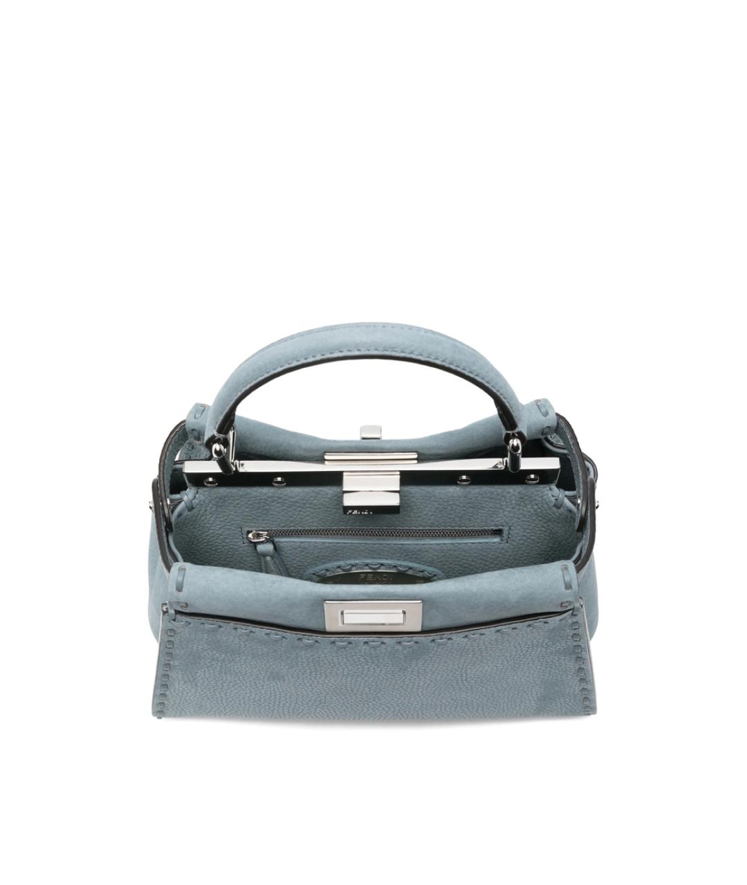 FENDI Голубая кожаная сумка тоут, фото 3