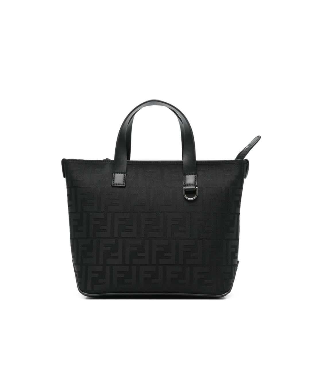 FENDI Черная синтетическая сумка тоут, фото 1