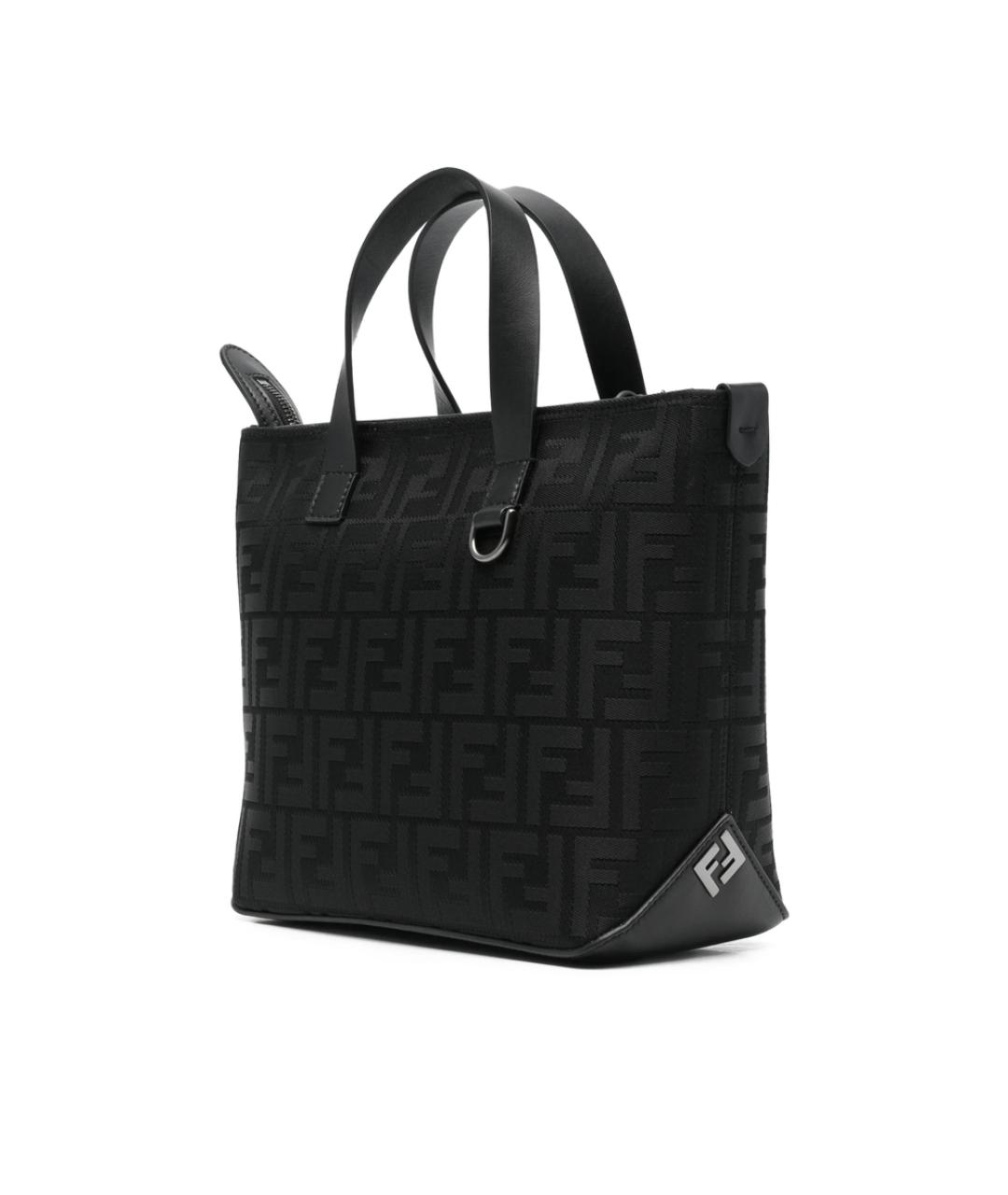FENDI Черная синтетическая сумка тоут, фото 4