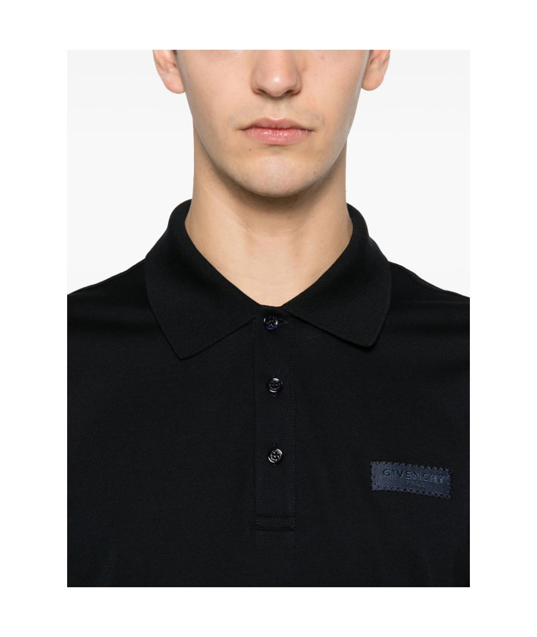 GIVENCHY Черное хлопковое поло с коротким рукавом, фото 5