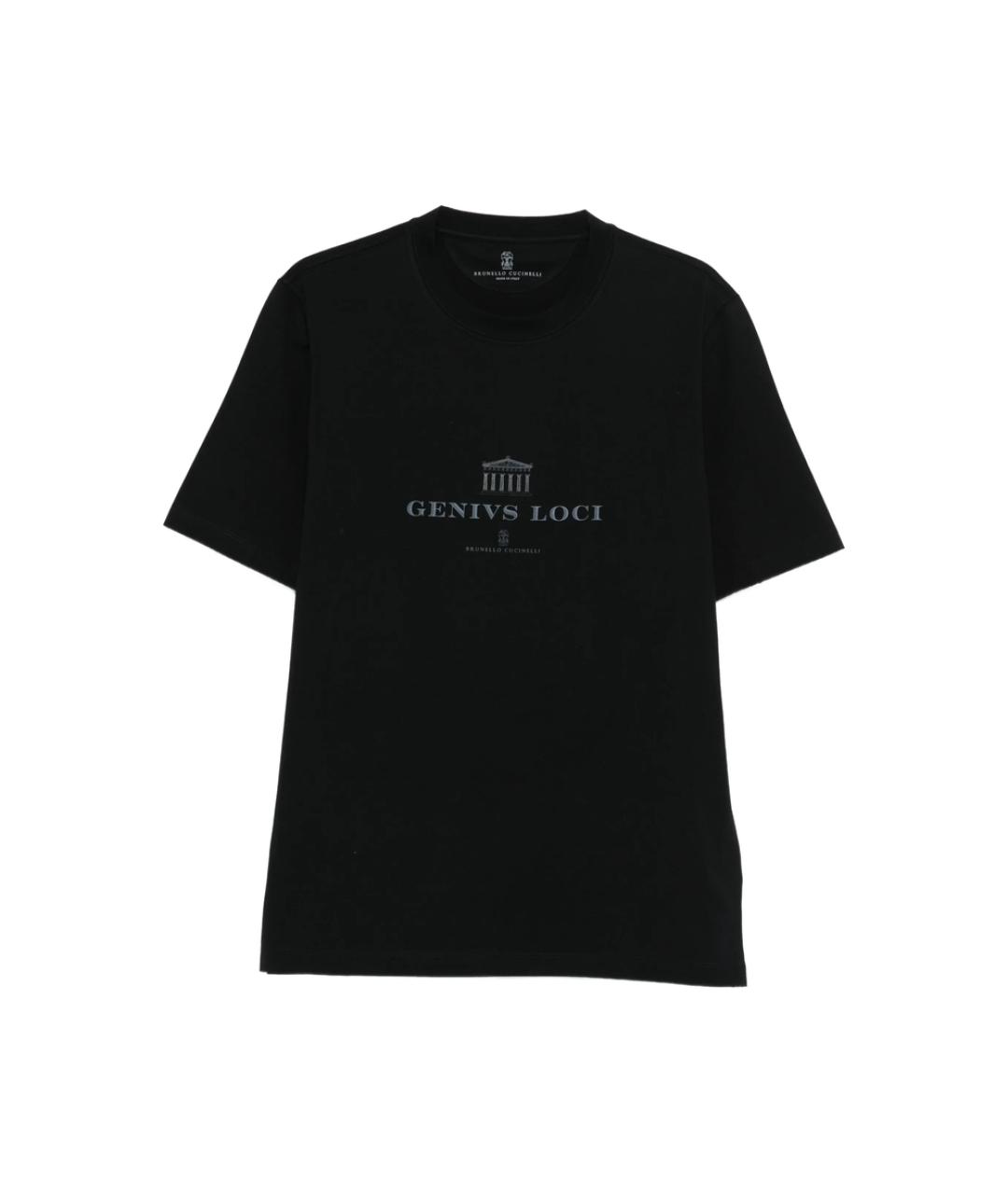 BRUNELLO CUCINELLI Черная хлопковая футболка, фото 1