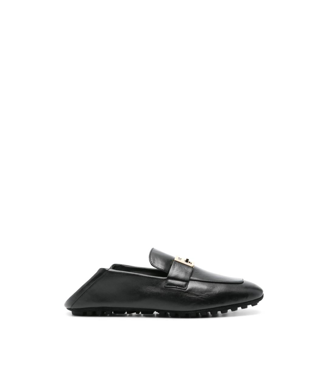 FENDI Черные кожаные лоферы, фото 2