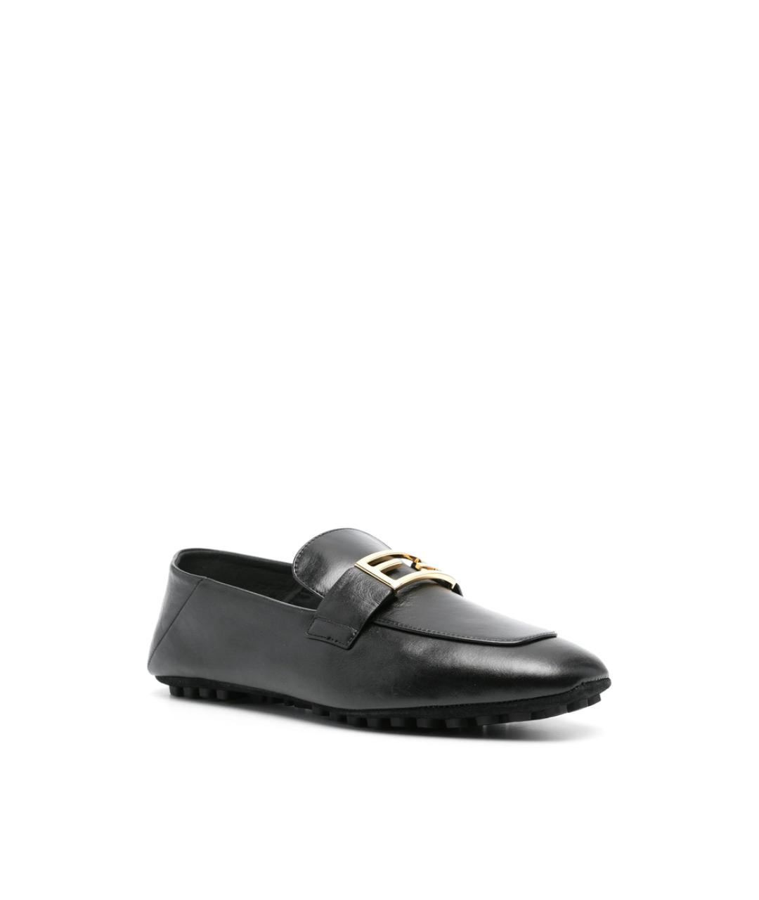 FENDI Черные кожаные лоферы, фото 4