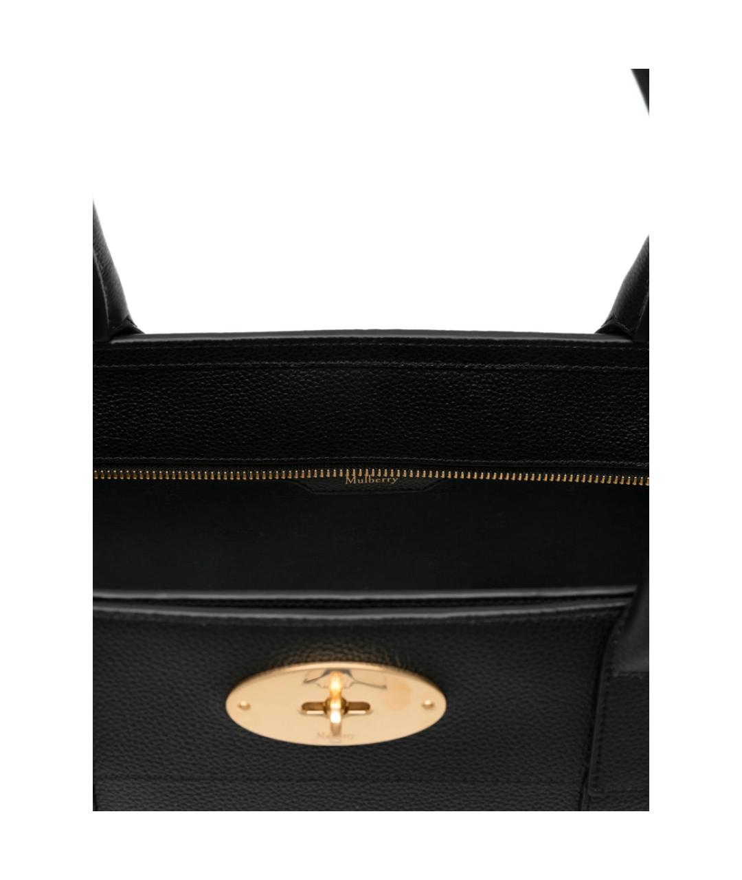 MULBERRY Черная кожаная сумка тоут, фото 4