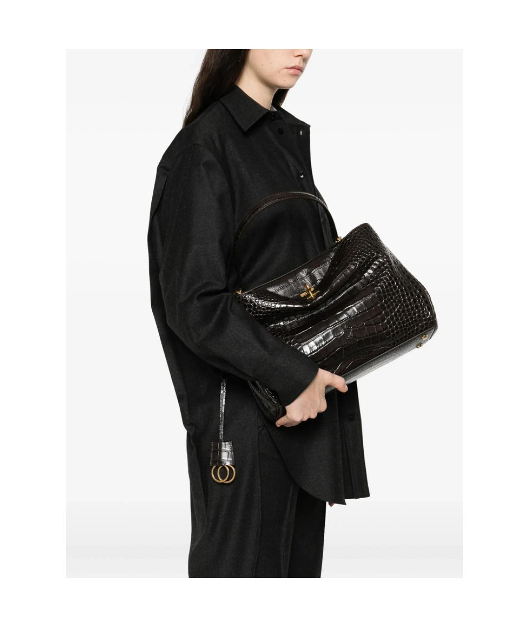 BALENCIAGA Коричневая кожаная сумка тоут, фото 3