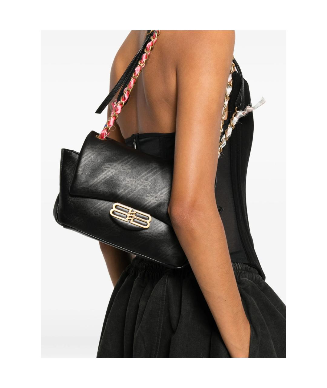 BALENCIAGA Черная кожаная сумка через плечо, фото 2