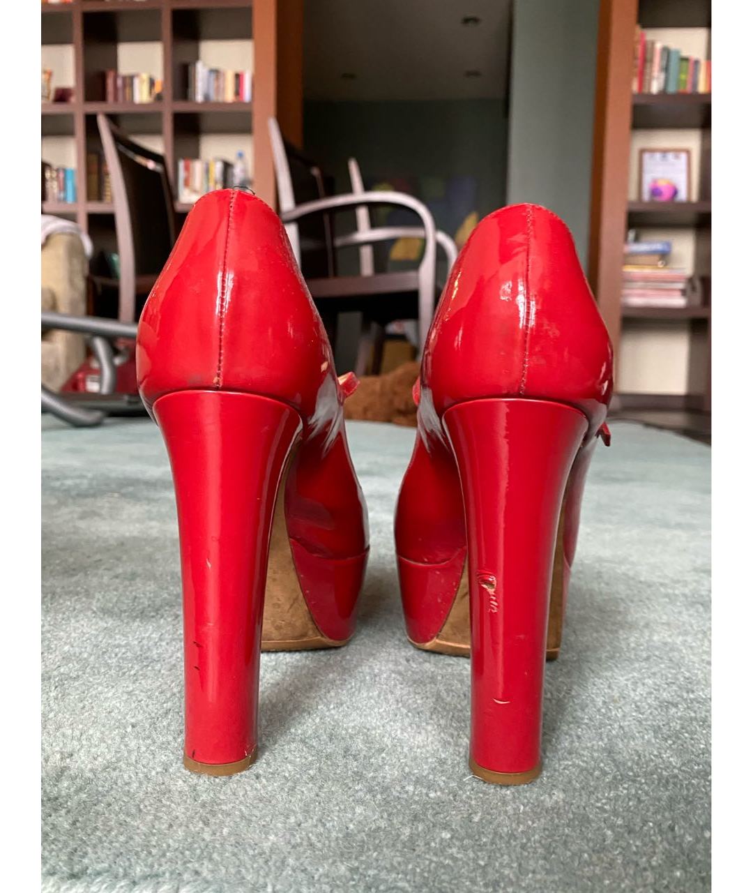 MOSCHINO Красные туфли из лакированной кожи, фото 4