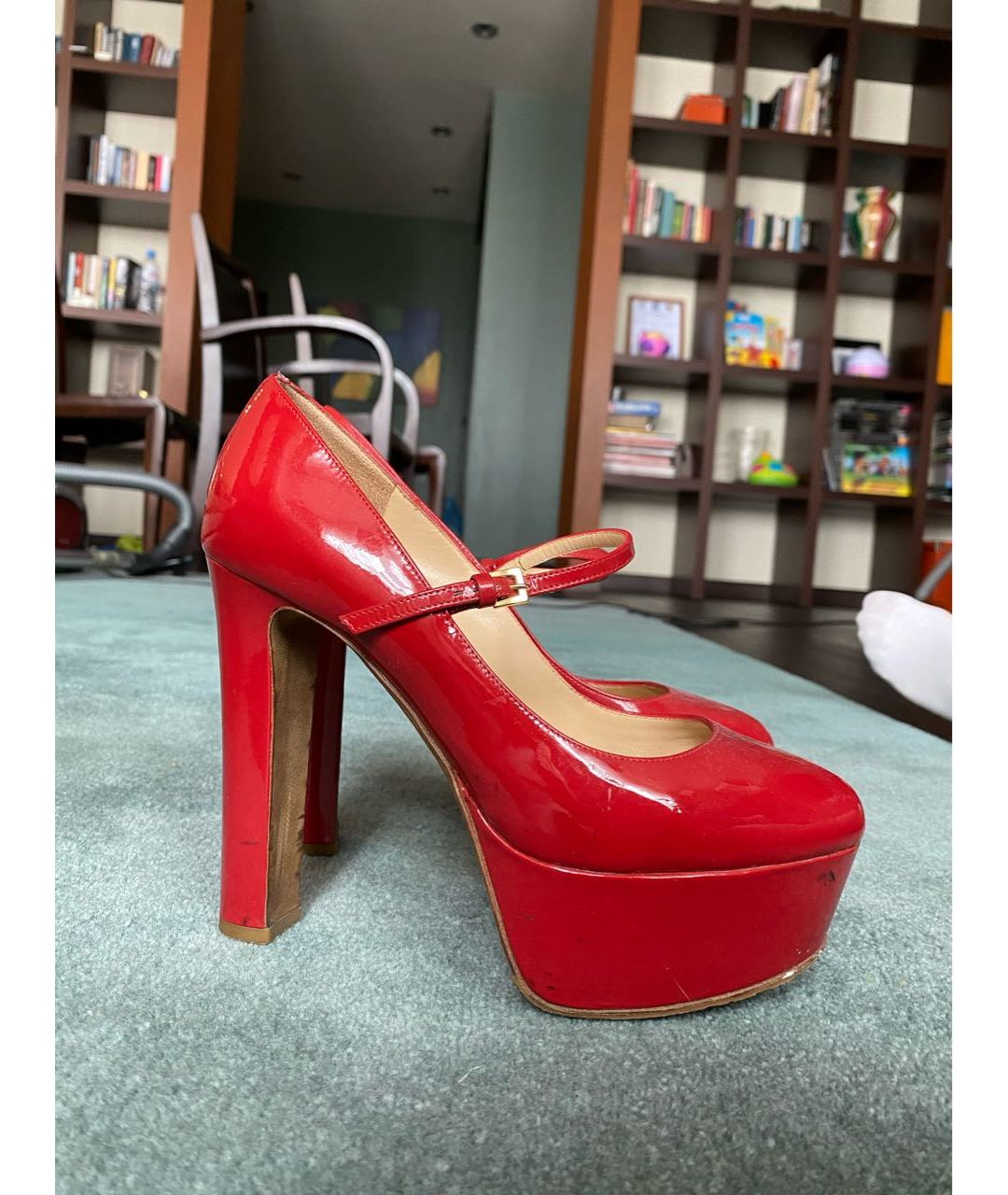 MOSCHINO Красные туфли из лакированной кожи, фото 5