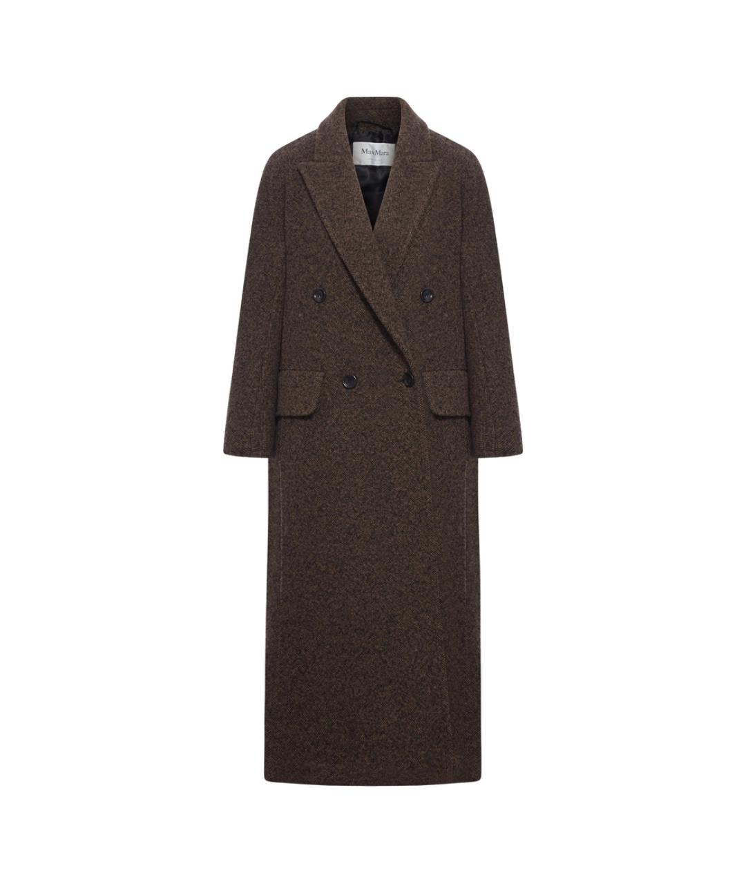 MAX MARA Коричневое шерстяное пальто, фото 1