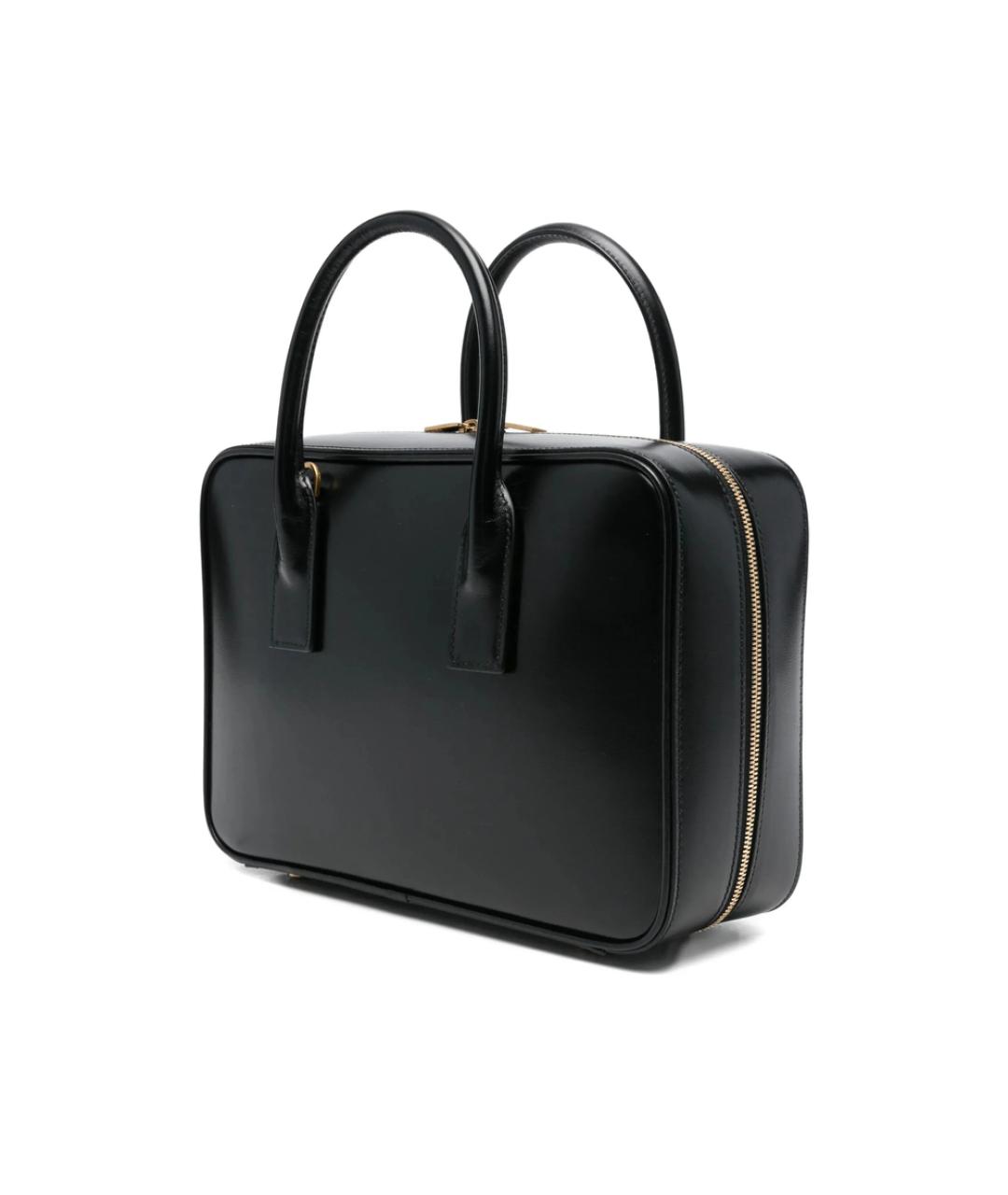 SAINT LAURENT Черная кожаная сумка тоут, фото 5