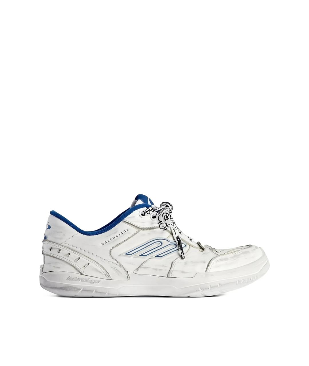 BALENCIAGA Белые кожаные низкие кроссовки / кеды, фото 1