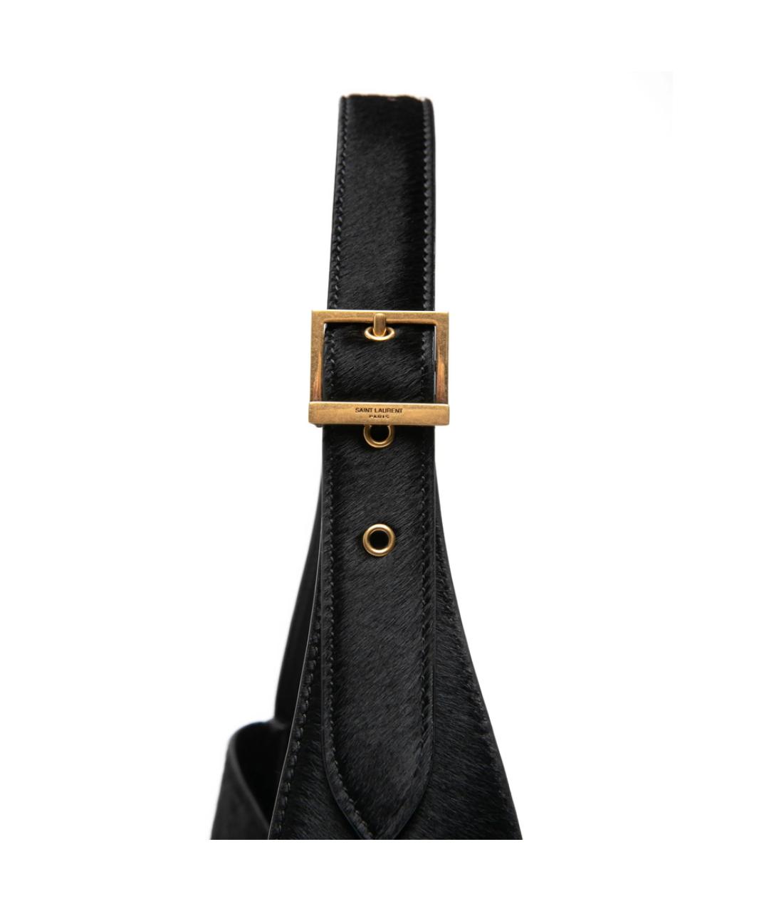 SAINT LAURENT Черная кожаная сумка через плечо, фото 3