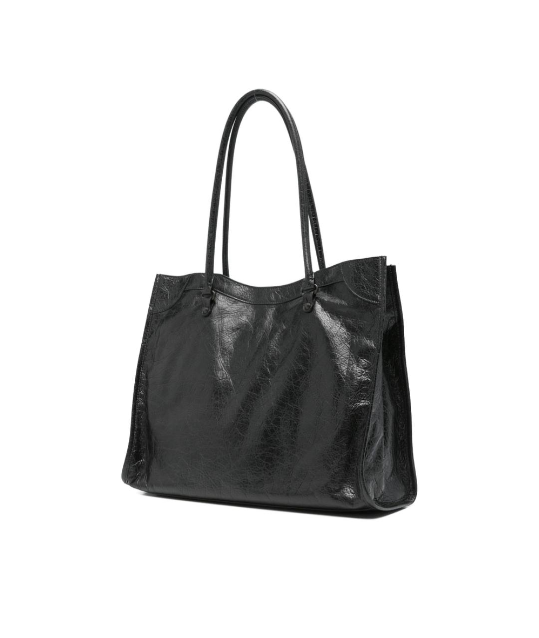 BALENCIAGA Черная кожаная сумка тоут, фото 3