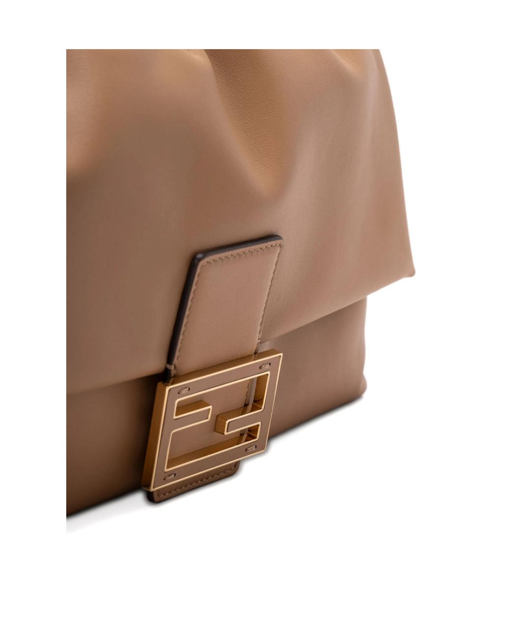 FENDI Коричневая кожаная сумка через плечо, фото 4